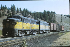 Spokane, Portland & Seattle Diesel Locomotive 862, 864 at Marshall, Washington, 1968