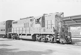 Southern Pacific Railroad diesel locomotive number 3006 at San Jose, California in 1973.