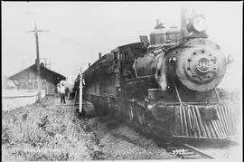 Northern Pacific passenger train at Big Lake, Washington, circa 1910.