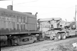 Burlington Northern diesel locomotive 4065 at Aberdeen Junction, Washington in 1975.