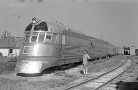 Chicago, Burlington and Quincy Railroad  passenger car 9903 at Mount Pleasant, Iowa, in August 1972.