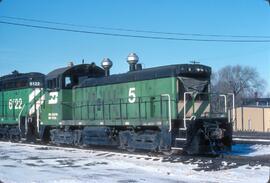 Burlington Northern Diesel Locomotive Number 5 in Minneapolis, Minnesota in 1981