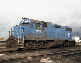 Electro-Motive Division of General Motors diesel locomotive 775, circa 1982.