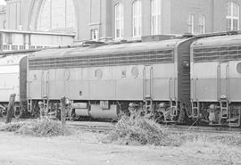 Burlington Northern diesel locomotive 9719 at Tacoma, Washington in 1971.