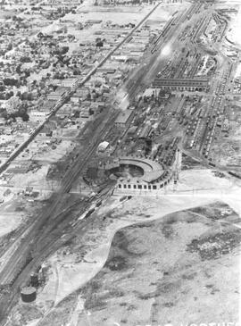 Great Northern Roundhouse and Shops at Hillyard, Washington, Aerial View, undated