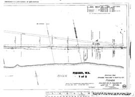 Plat Map of Spokane, Portland, and Seattle Railway Facilities at Fisher, Washington, 1915