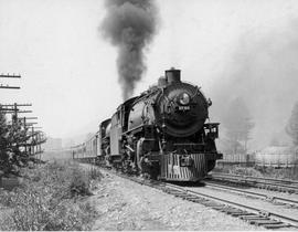 Northern Pacific steam locomotive 1783 at Black River, Washington, circa 1941.