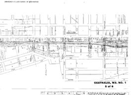 Plat Map of Northern Pacific Facilities at Centralia, Washington, undated