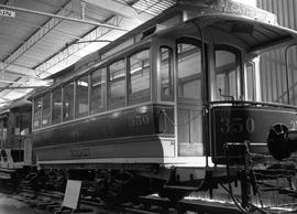 Canadian Railway Museum streetcar 350 at Delson, Quebec on August 24, 1969.