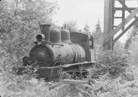 Crescent Logging Company Steam Locomotive at Clallam County, Washington, circa 1950.