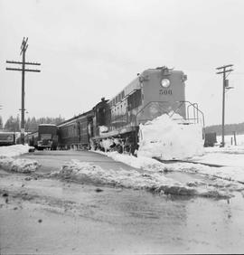 Northern Pacific passenger train number 464 at Olympia, Washington, circa 1952.