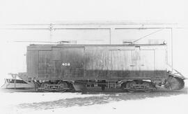 Seattle Municipal Railway Number 402 at the Georgetown carbarn, Seattle, Washington, undated.