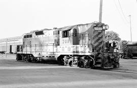 Western Pacific Railroad diesel locomotive 701 at Sacramento, California on August 3, 1973.