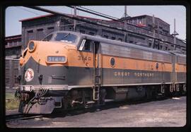 Great Northern Diesel Locomotive 314A at Superior, Wisconsin, 1965