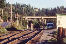 Burlington Northern Railroad telegraph station  at Maple Valley, Washington in 1977.