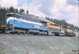 Diesel Locomotives Great Northern 3031 and 2531 with Spokane, Portland & Seattle 341 at Marsh...