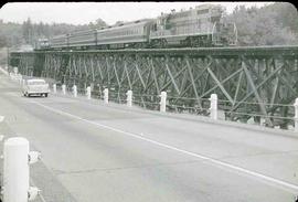 Pacific Coast Railroad passenger train at Maple Valley, Washington in 1958.