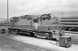 Pacific Great Eastern Railway diesel locomotive 618 at North Vancouver, British Columbia on June ...