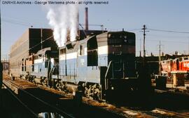 Burlington Northern Diesel Locomotive 2024 at Denver, Colorado, 1970