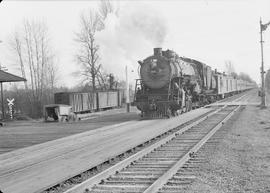 Great Northern Railway steam locomotive number 2501 at Woodland, Washington on March 25, 1944.