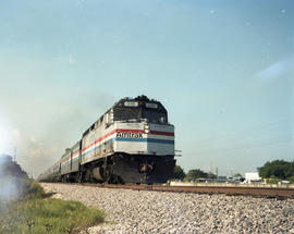 Amtrak diesel locomotive 319 at Fort Lauderdale, Florida on July 28, 1987.