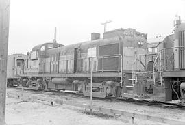 Burlington Northern diesel locomotive 4054 at Portland, Oregon in 1976.