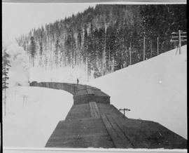 Northern Pacific steam locomotive at Martin, Washington, circa 1917.