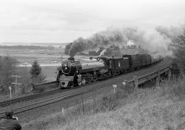 Canadian Pacific Railway steam locomotive 2860 at Nisqually, Washington on March 20, 1977.