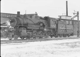 Northern Pacific steam locomotive 1252 at Spokane, Washington, in 1948.