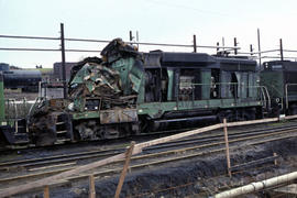 Burlington Northern Railroad Company diesel locomotive at Vancouver, Washington in 1978.