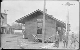 Northern Pacific telegraph operators at Roy, Washington, circa 1910.