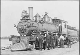 Northern Pacific steam locomotive 486 at Cosmopolis, Washington, circa 1915.