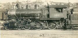 Great Northern Railway steam locomotive 1011 in Washington State, undated.