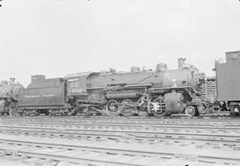 Northern Pacific steam locomotive 1795 at Livingston, Montana, in 1955.