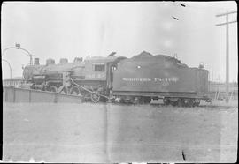 Northern Pacific steam locomotive 1915 at Dickinson, North Dakota, in 1934.