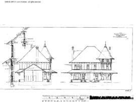 Northern Pacific Engineering Drawing, Depot at Wallace, Idaho, 1901