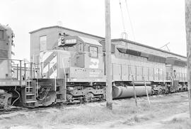 Burlington Northern diesel locomotive 6449 at Auburn, Washington in 1971.