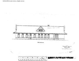 Northern Pacific Engineering Drawing, Depot at Kelso, Washington, 1911