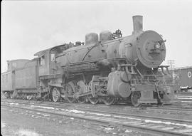 Northern Pacific steam locomotive 2500 at Mandan, North Dakota, in 1950.