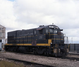 Seaboard Coast Line Railroad diesel locomotive 261 at Miami, Florida on December 30, 1984.