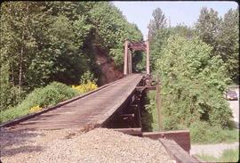Former Burlington Northern Railroad bridge at Elliott, Washington, circa 1985.