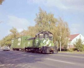 Walla Walla Valley Railway Diesel Locomotive Number 104 at Milton Freewater, Oregon in October, 1...