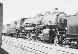 Northern Pacific steam locomotive 1824 at Livingston, Montana, in 1952.