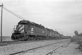 Burlington Northern diesel locomotive 2517 at Tacoma, Washington in 1973.