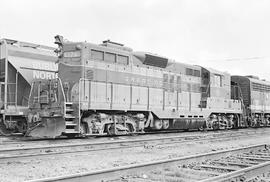 Burlington Northern diesel locomotive 1776 at Tacoma, Washington in 1971.