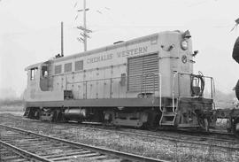 Chehalis Western Diesel Locomotive Number 492 at Chehalis, Washington in December 1975.