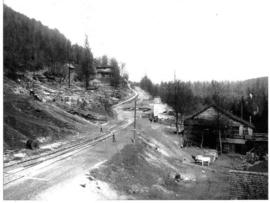 Columbia and Puget Sound Railroad railroad mainline at Franklin, Washington, circa 1913.