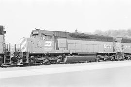 Burlington Northern diesel locomotive 6476 at Seattle, Washington in 1971.