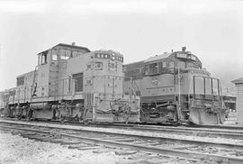 Curtis Millburn & Eastern and Milwaukee Road Diesel Locomotives at Chehalis, Washington in 1976.