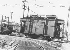 Seattle Municipal Railway Number 447 at the North Seattle carbarn, Seattle, Washington, 1939.